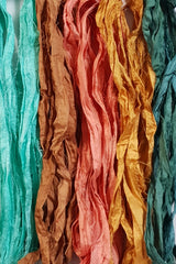 Reclaimed Sari Silk Ribbon - Spring Harvest