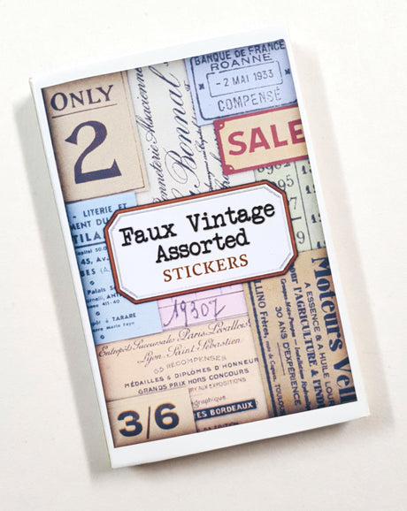 Tin of Assorted Stickers - Faux Vintage Assorted - Selected at Random