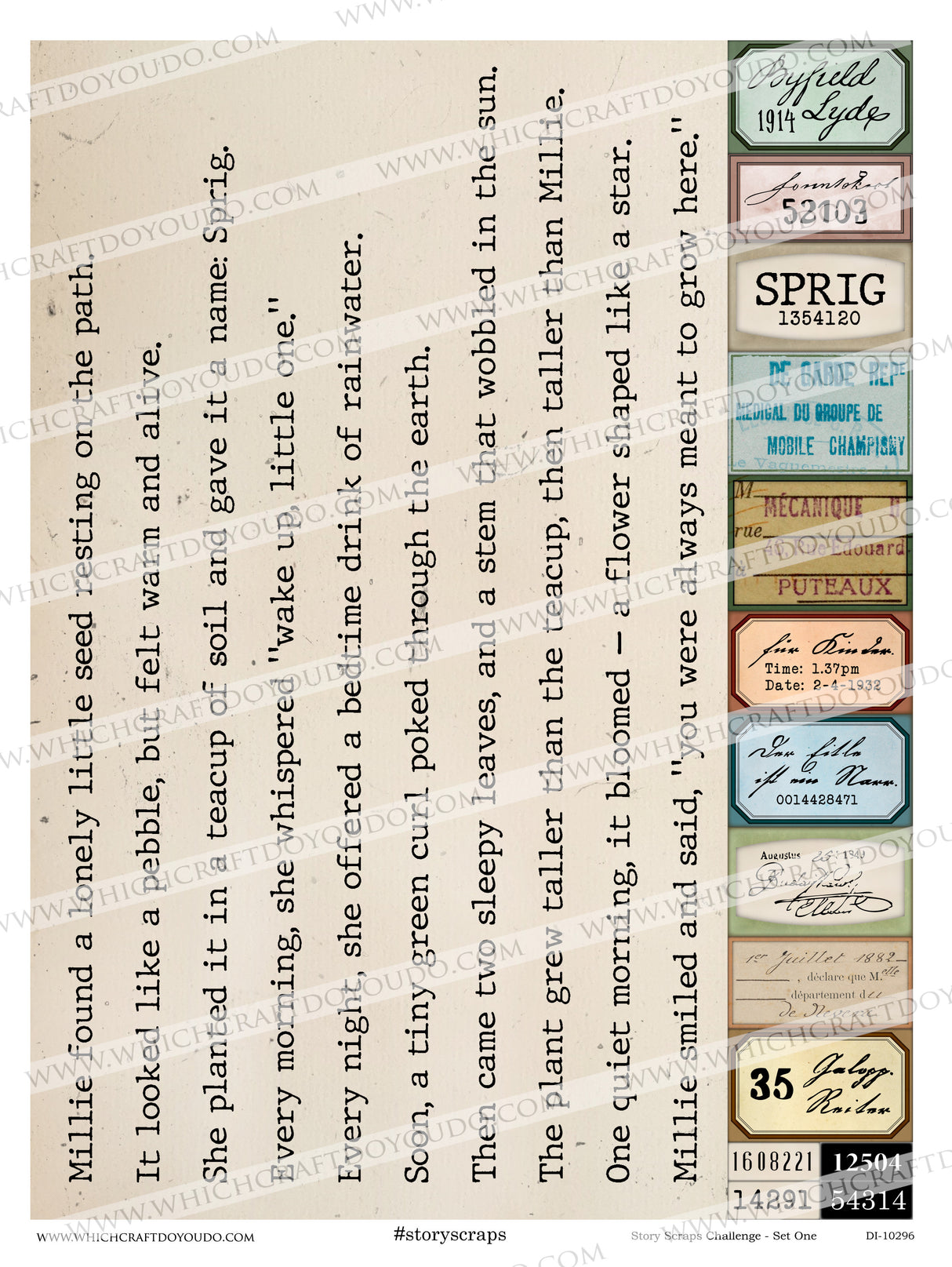 FREEBIE - Story Scraps Challenge - Set One - DI-10296 - Digital Download