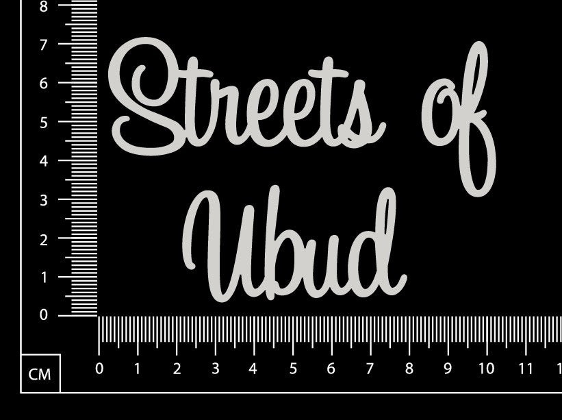 Streets of Ubud - B - White Chipboard