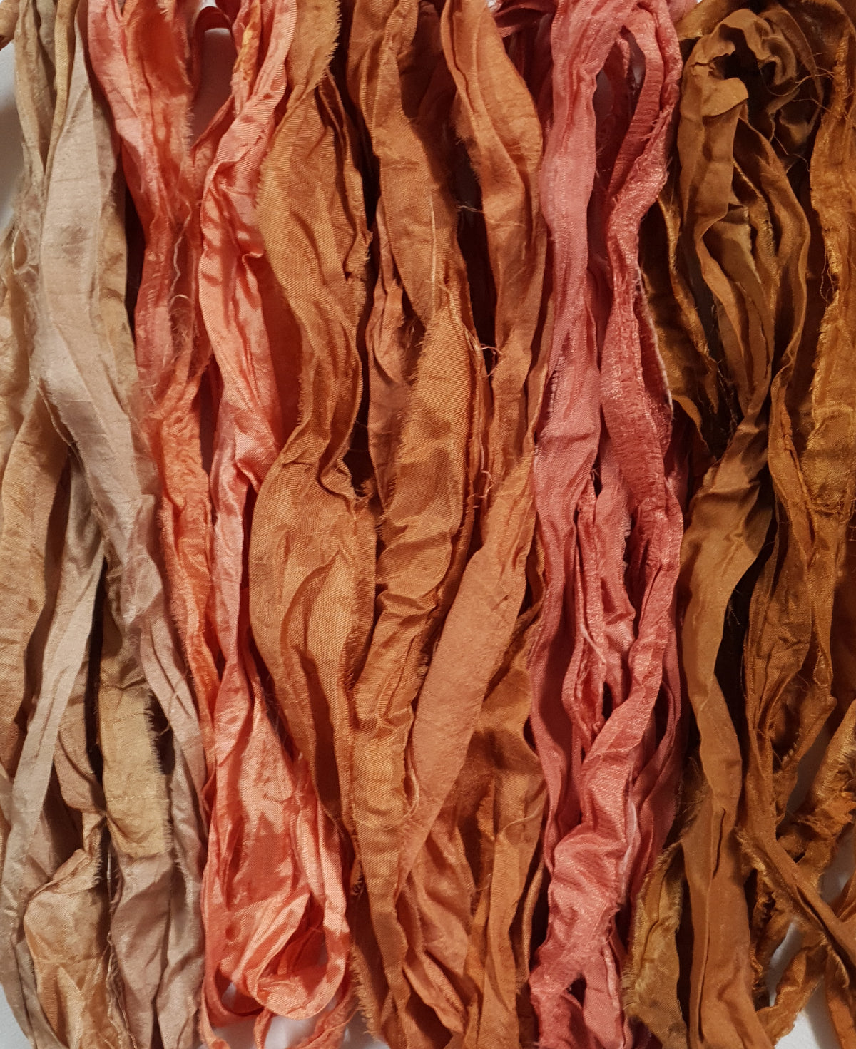 Reclaimed Sari Silk Ribbon - Sunburnt Country - 10 Metre Pack