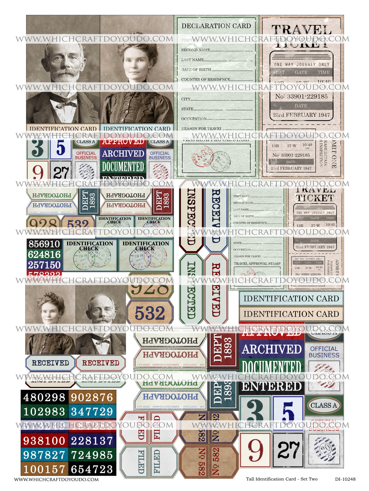 FREEBIE - Tall Identification Card - Set Two - DI-10248 - Digital Down ...