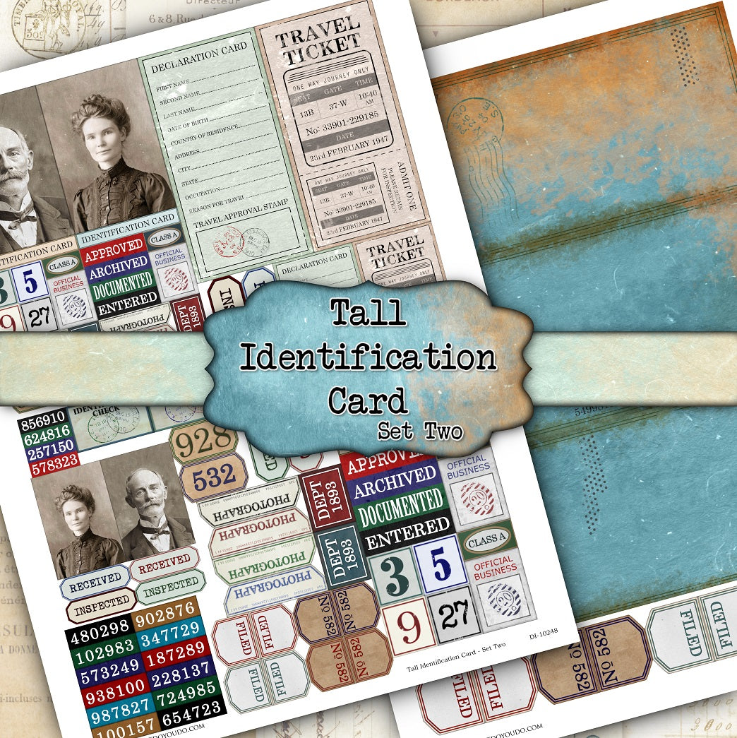 FREEBIE - Tall Identification Card - Set Two - DI-10248 - Digital Download