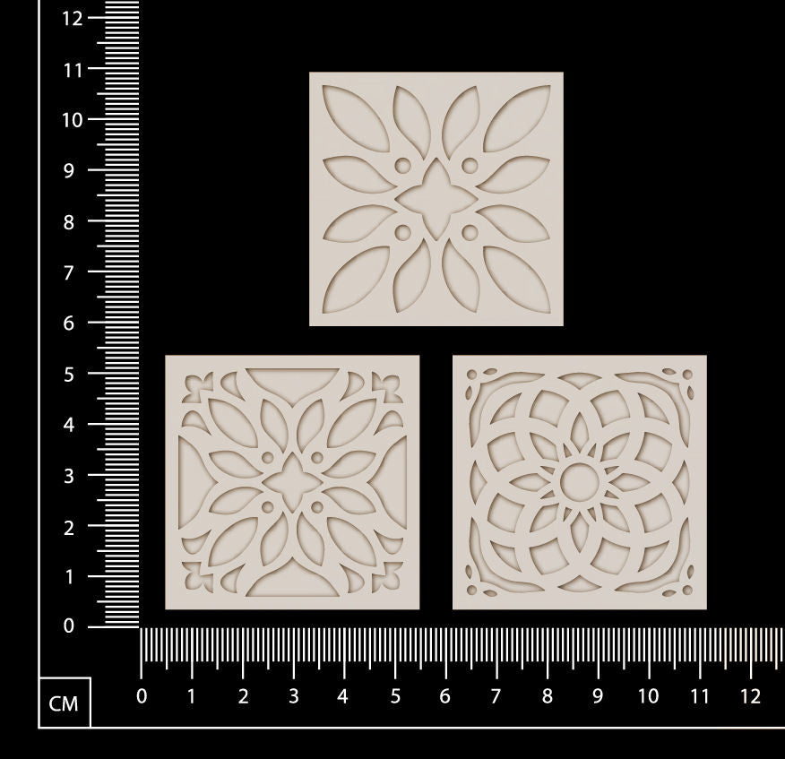 Decorative Tiles - Set A - White Chipboard