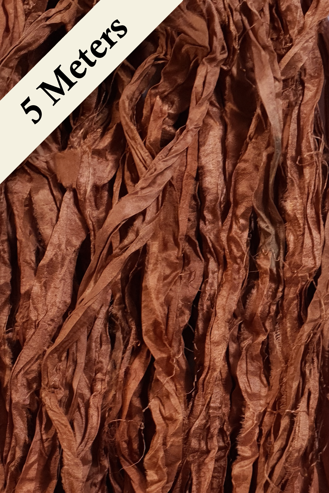 Reclaimed Sari Silk Ribbon - Toffee - 5m Pack