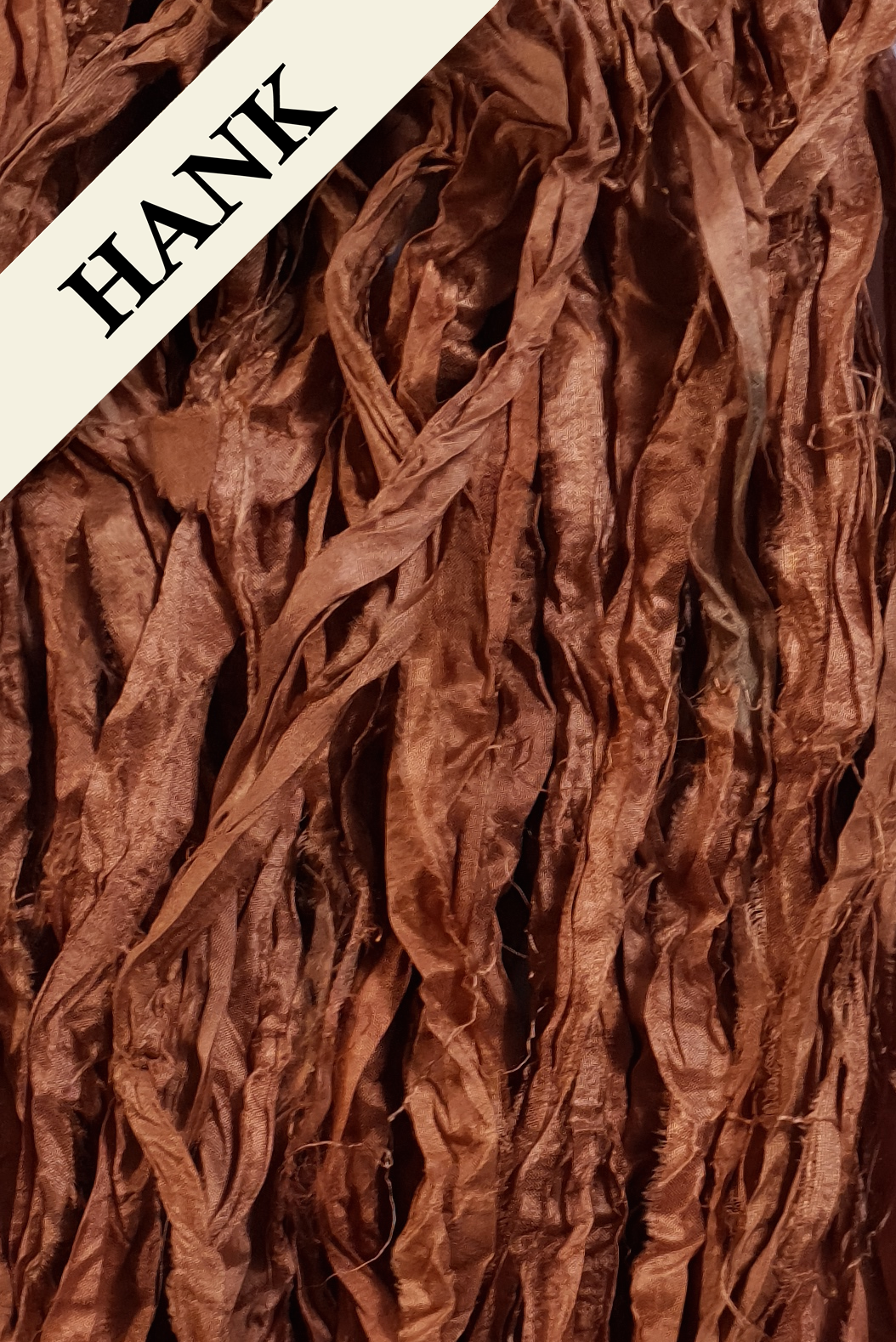 Reclaimed Sari Silk Ribbon - Toffee - Hank