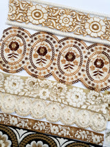 Assorted Embroidered Trim Bundle - Neutral Tones