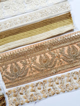 Assorted Embroidered Trim Bundle - Neutral Tones