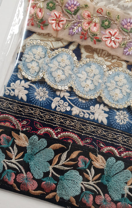 Assorted Embroidered Trim Pack - LL