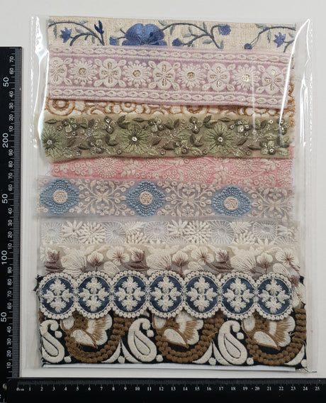 Assorted Embroidered Trim Pack - LN