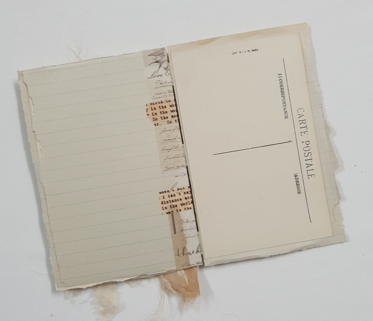 Handmade Mini Vintage Postcard Journal - UC
