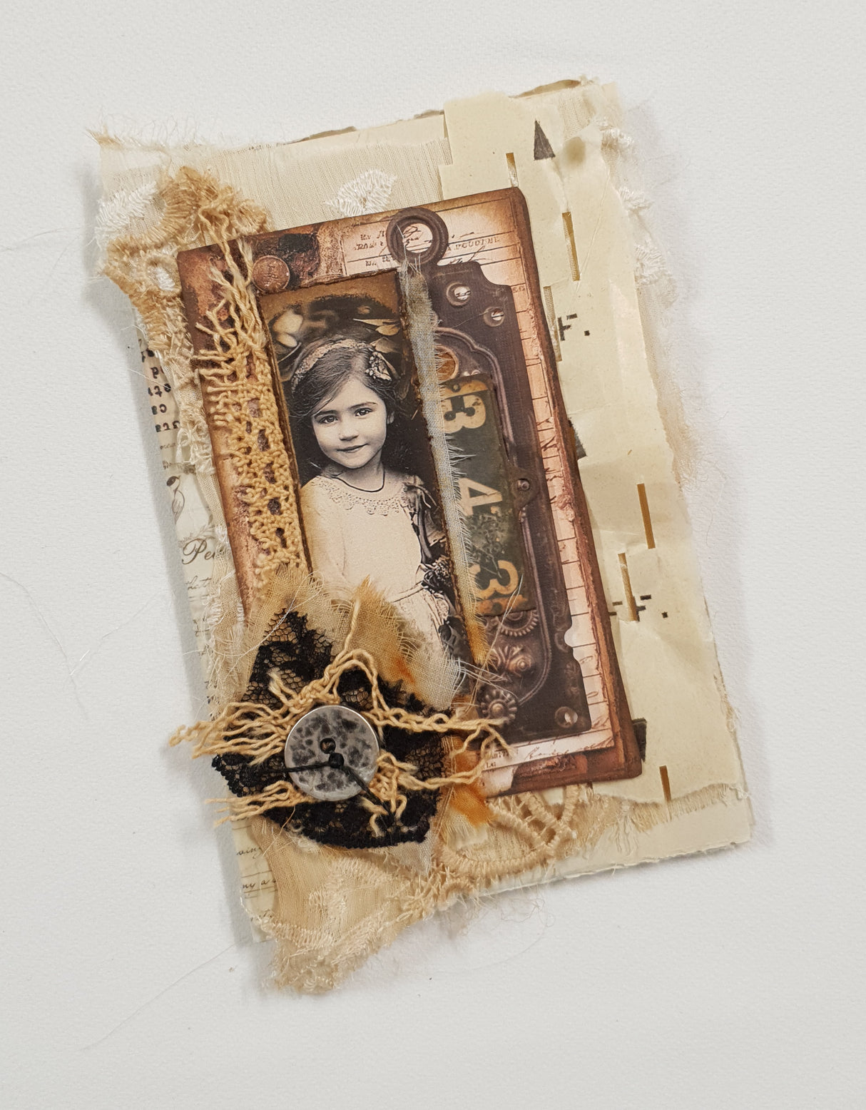 Handmade Mini Vintage Postcard Journal - UH