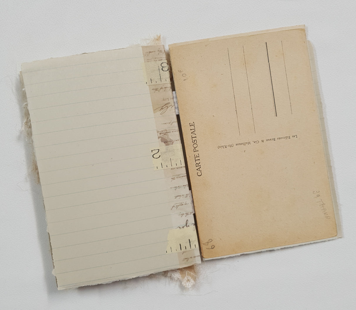 Handmade Mini Vintage Postcard Journal - UH