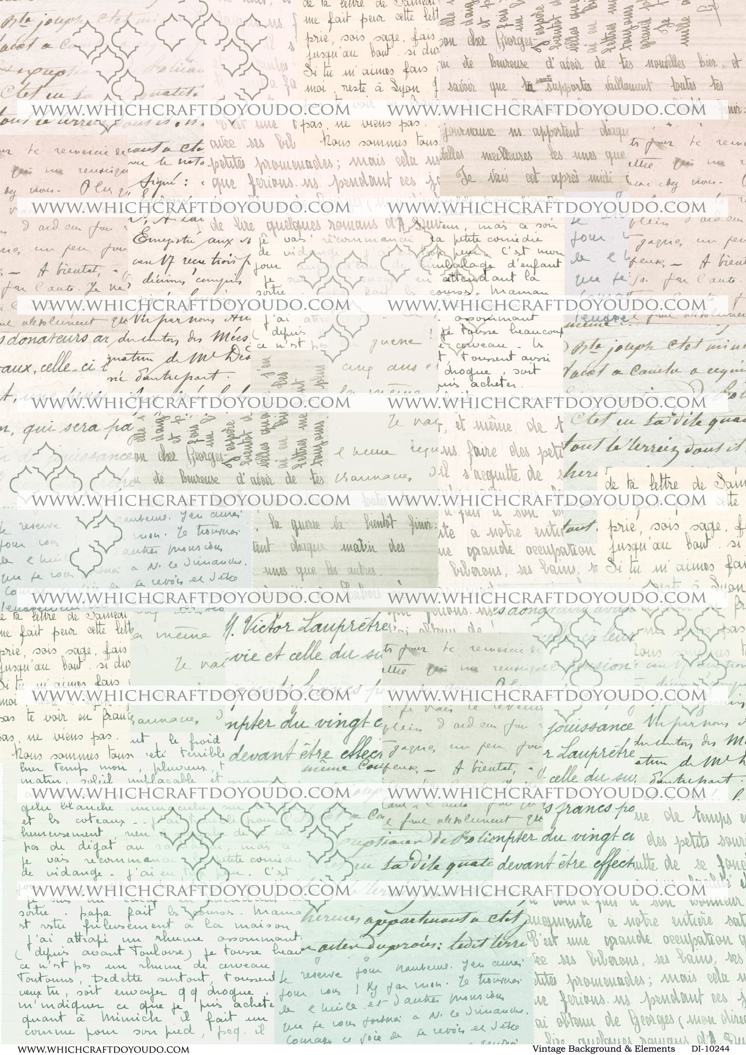 FREEBIE - Vintage Background & Elements - DI-10244 - Digital Download