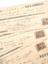 Authentic Antique French Receipt - Set of 5 - CY5