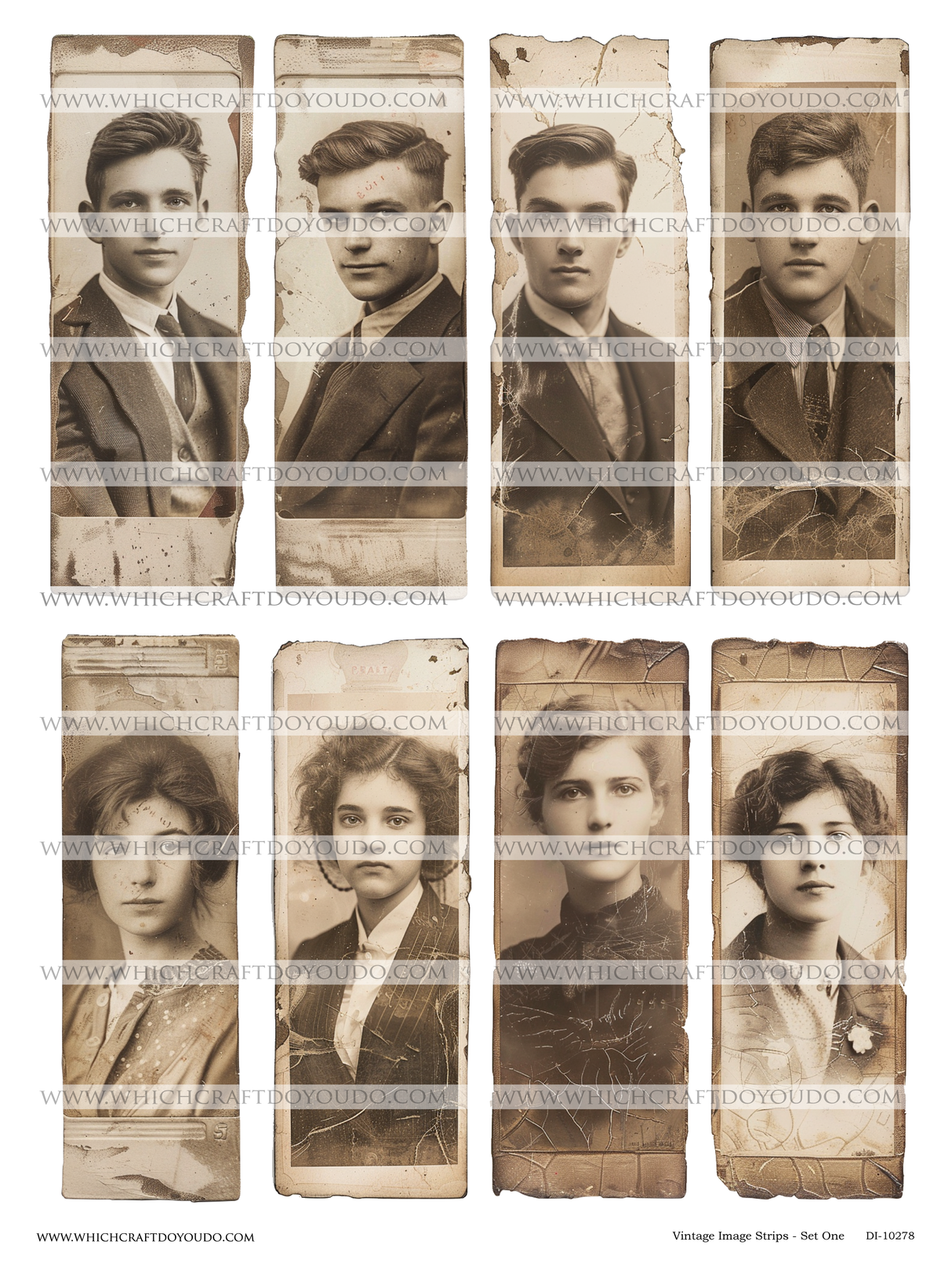 Vintage Image Strips - Set One - DI-10278 - Digital Download