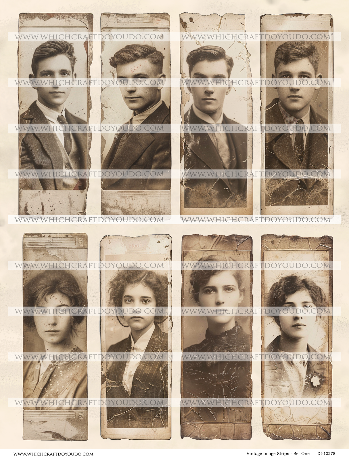 Vintage Image Strips - Set One - DI-10278 - Digital Download