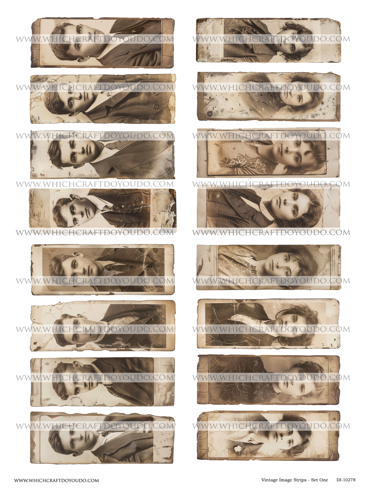 Vintage Image Strips - Set One - DI-10278 - Digital Download