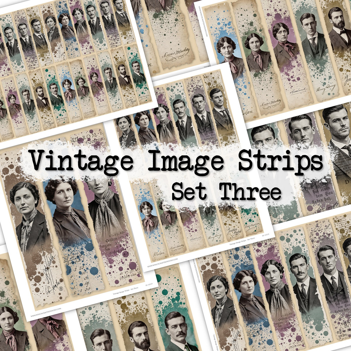 Vintage Image Strips - Set Three - DI-10319 - Digital Download