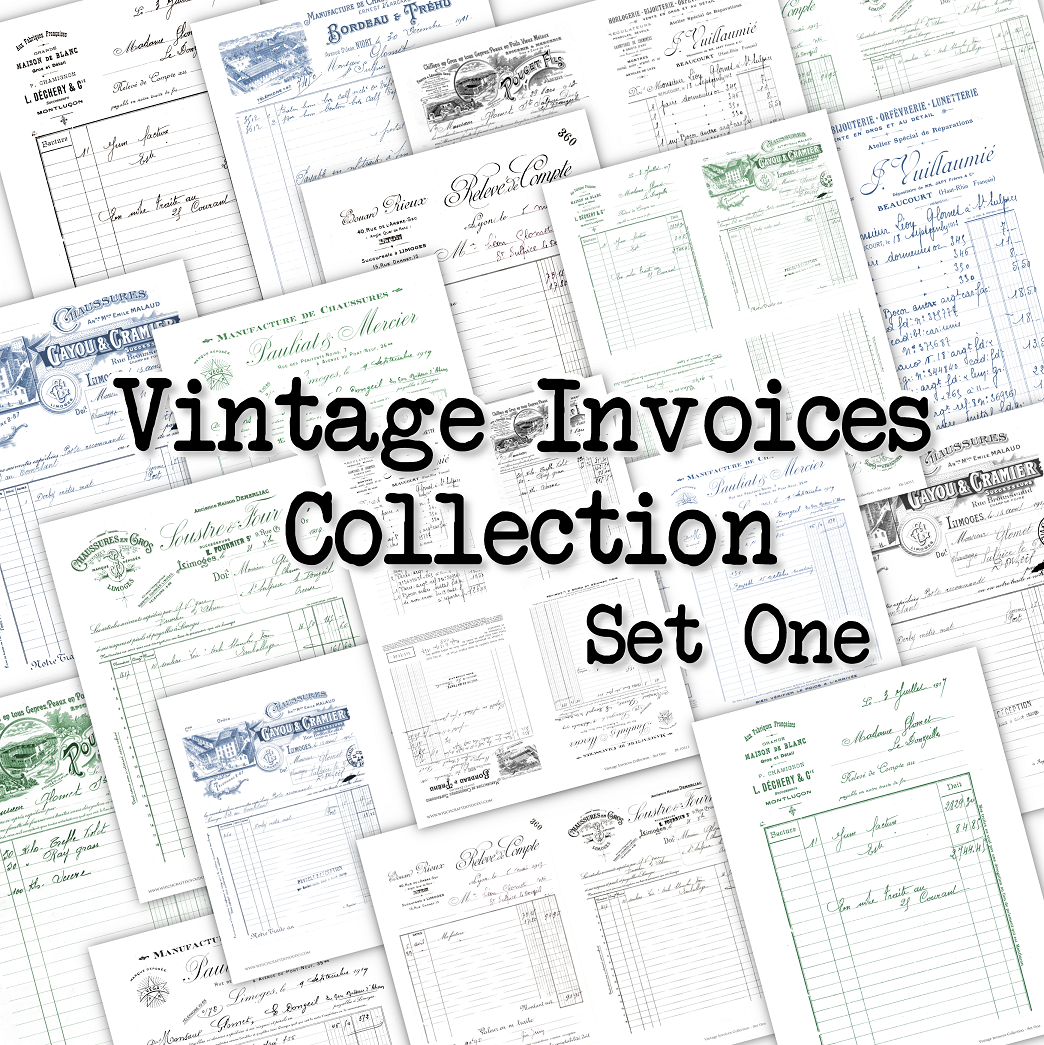 Vintage Invoices Collection - Set One - DI-10311 - Digital Download