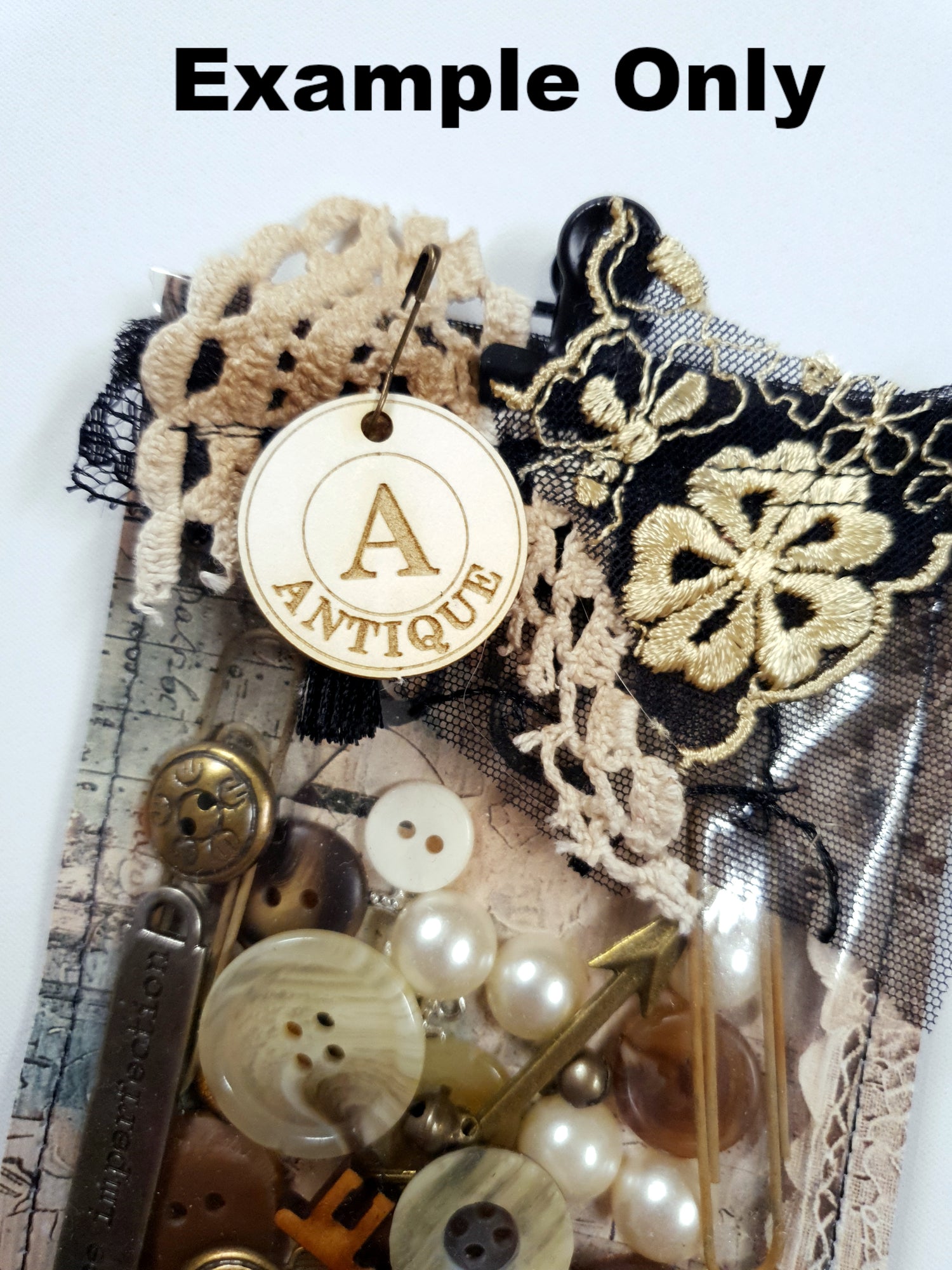 Vintage Word Charms - White Chipboard