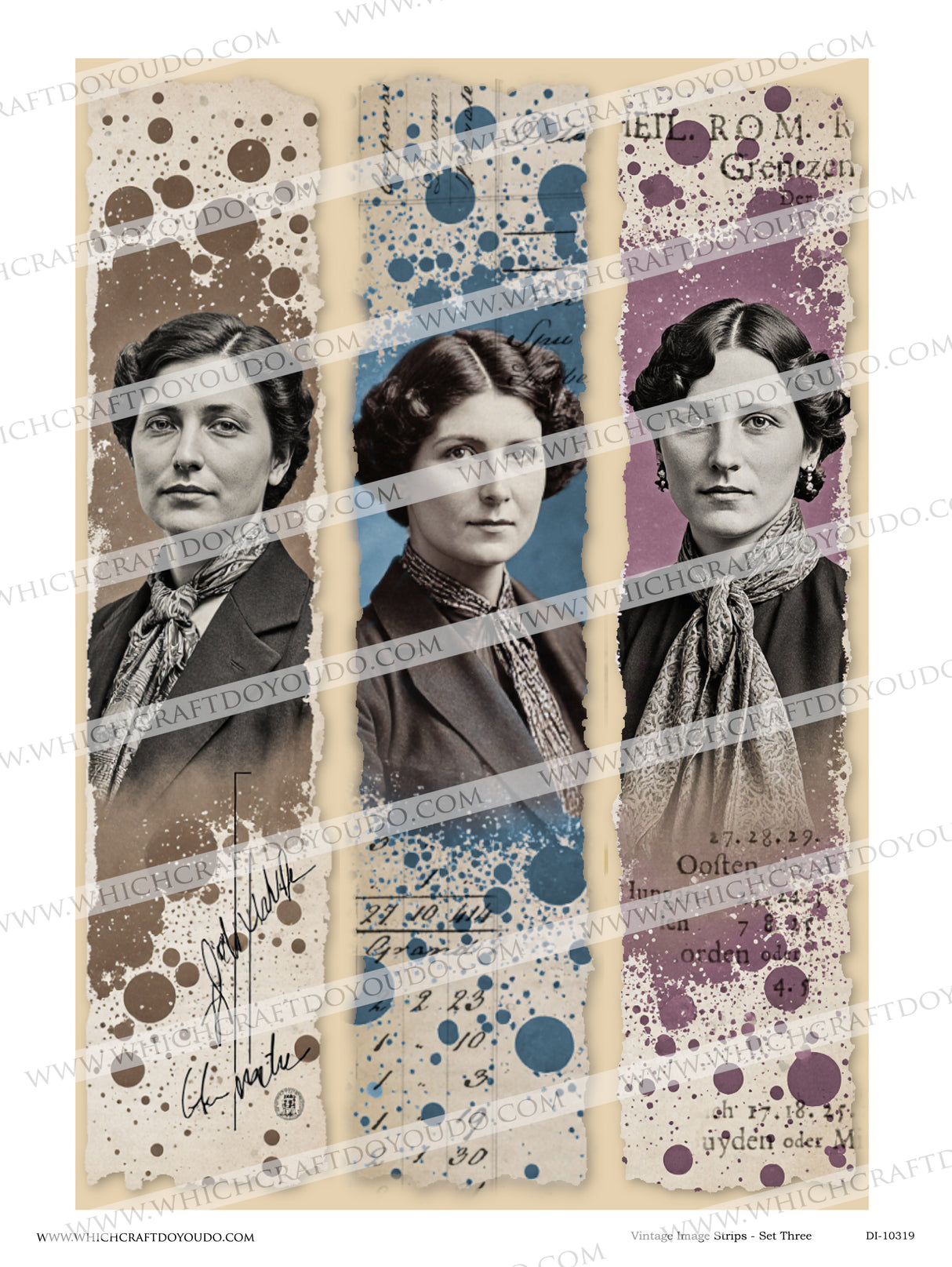 Vintage Image Strips - Set Three - DI-10319 - Digital Download