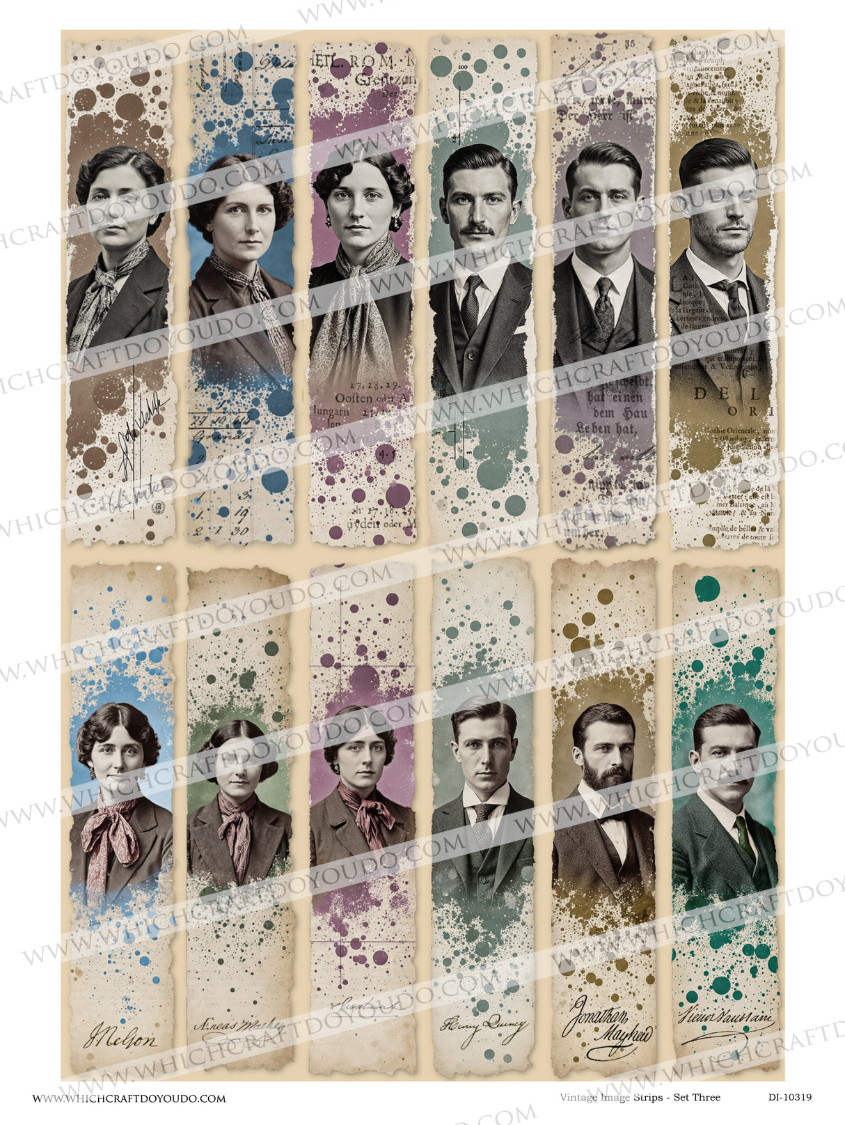 Vintage Image Strips - Set Three - DI-10319 - Digital Download