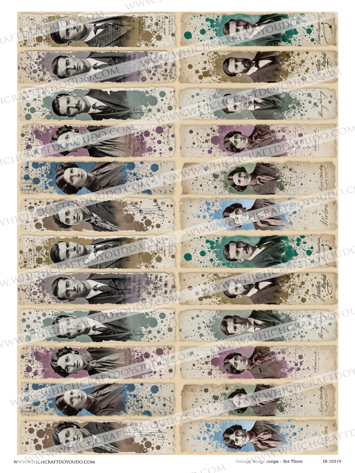 Vintage Image Strips - Set Three - DI-10319 - Digital Download