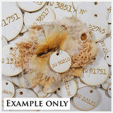 Laser Engraved Circle Number Charms - White Chipboard