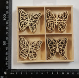 Wooden Embellishments Box - Butterflies