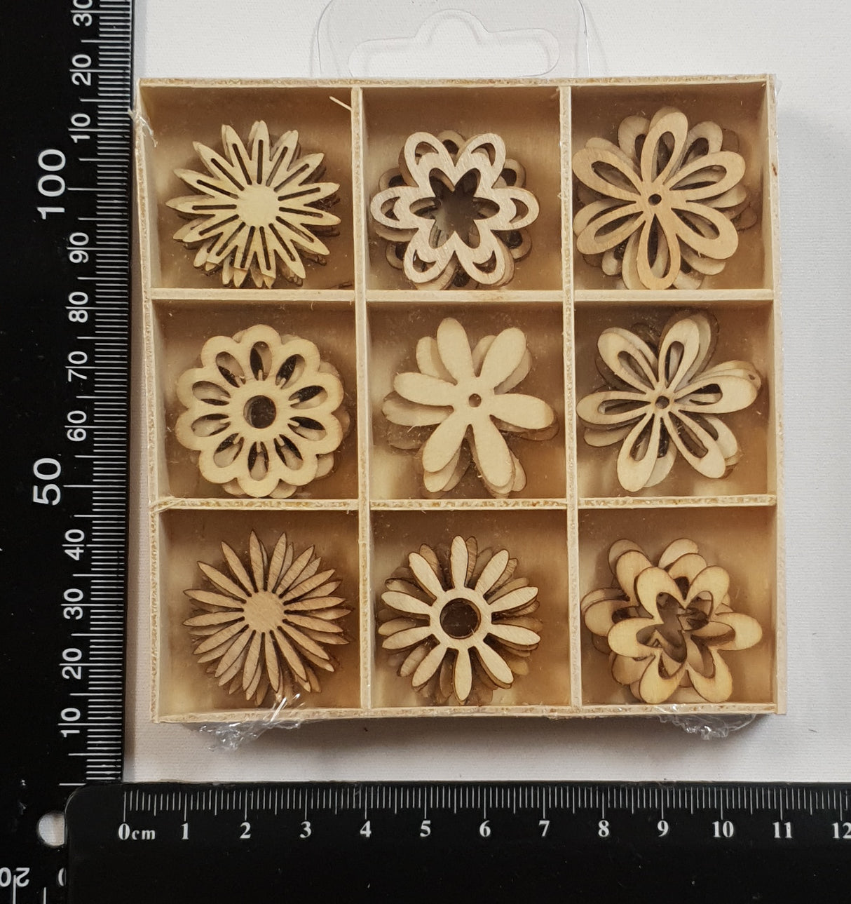 Wooden Embellishments Box - Flowers