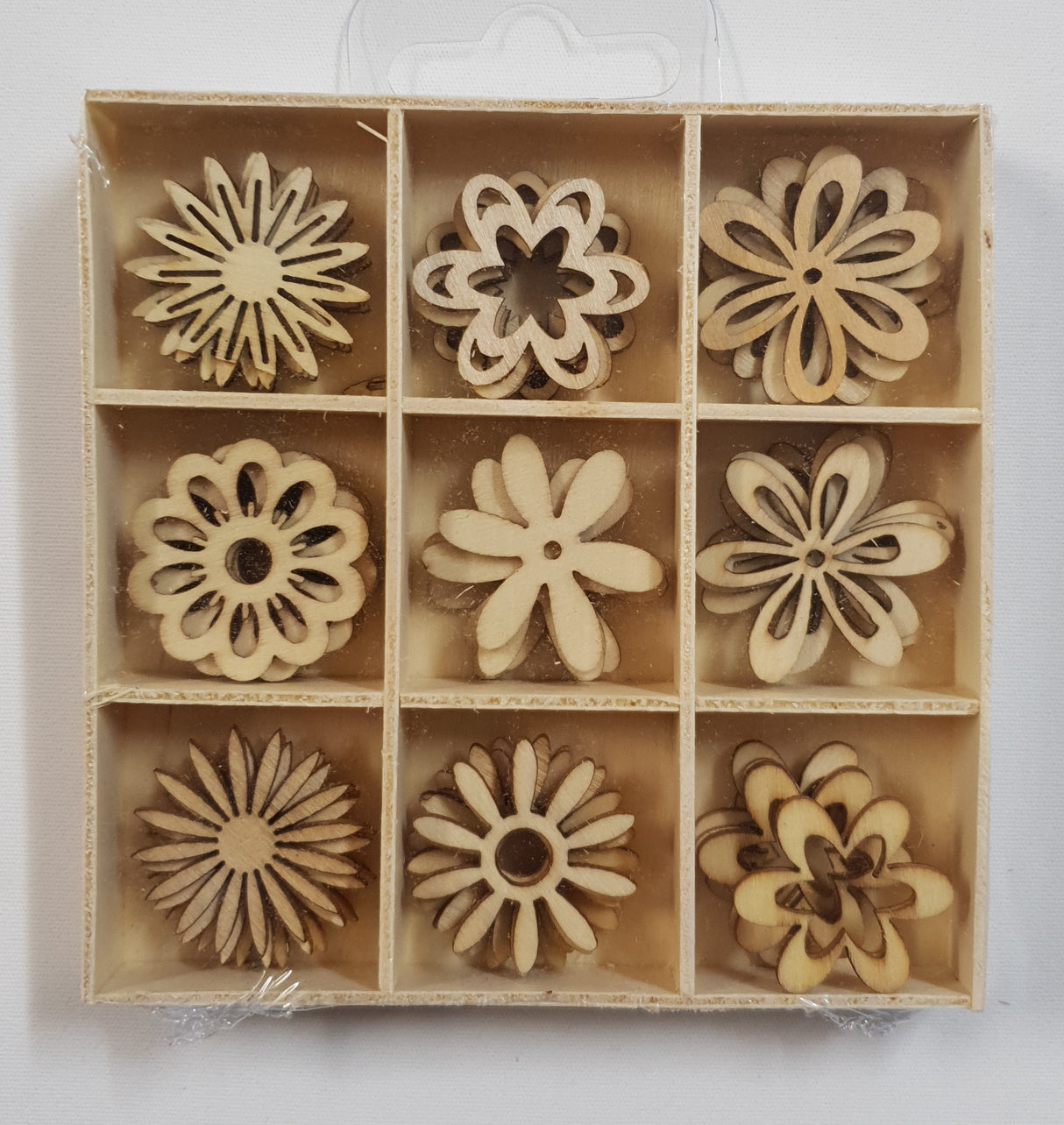 Wooden Embellishments Box - Flowers