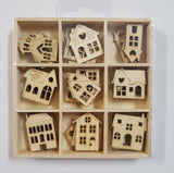 Wooden Embellishments Box - Houses