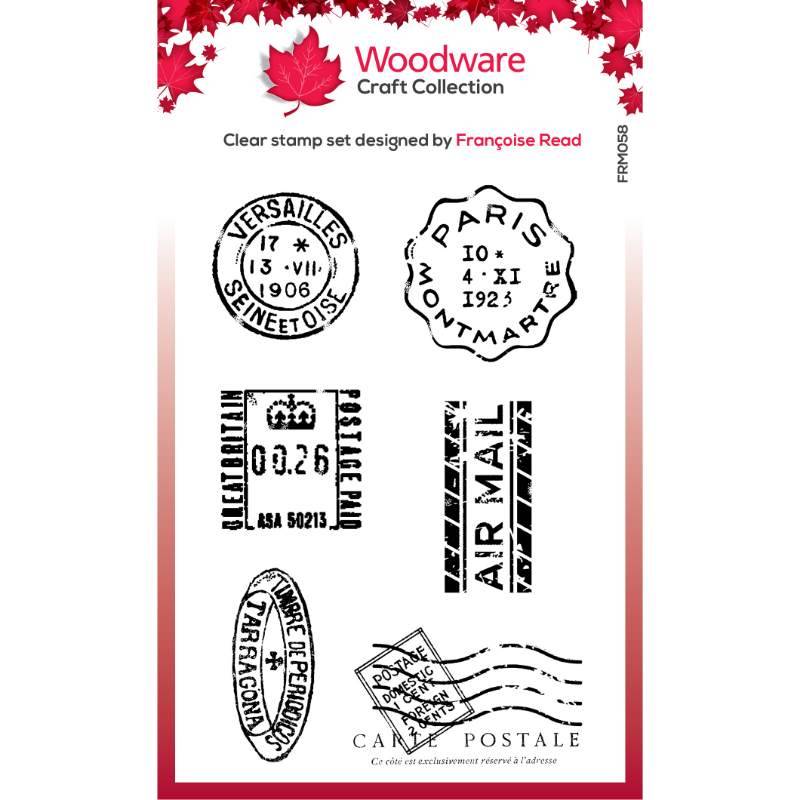 Woodware Clear Singles Mini Postmarks Stamps