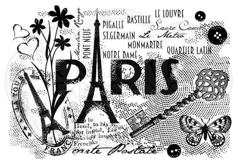 Woodware Clear Singles Paris Postcard Stamp