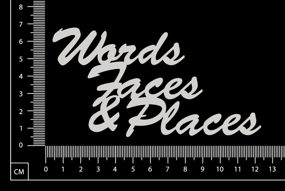 Words Faces & Places - B - White Chipboard