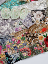 Assorted Embroidered Trim Scraps Pack - ZB
