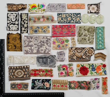 Assorted Embroidered Trim Scraps Pack - ZB