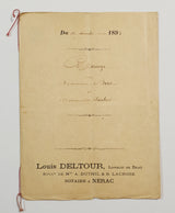 Authentic Antique French 1893 Notaire Document - ZD