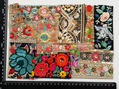 Assorted Embroidered Trim Scraps Pack - ZD