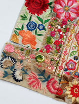 Assorted Embroidered Trim Scraps Pack - ZE