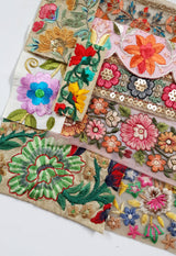 Assorted Embroidered Trim Scraps Pack - ZG