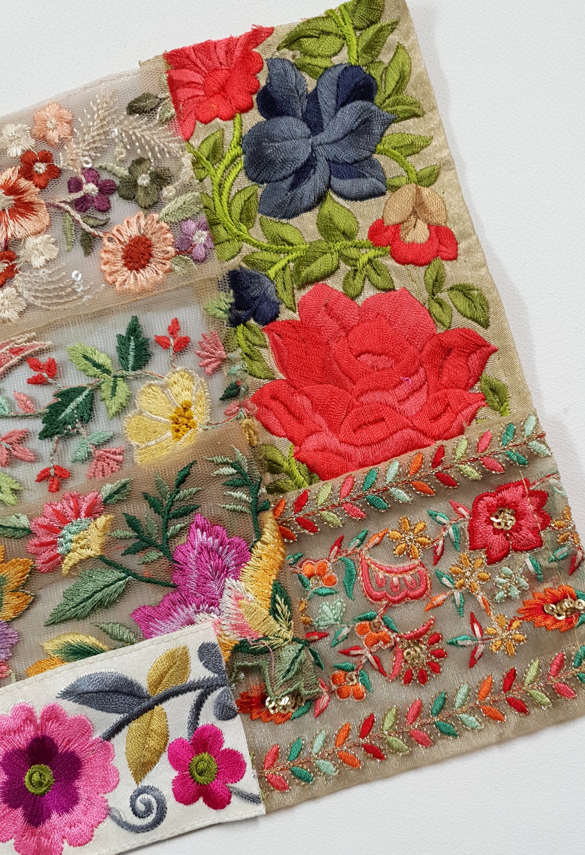 Assorted Embroidered Trim Scraps Pack - ZL