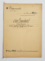 Authentic Antique French 1890 Notaire Document - BY