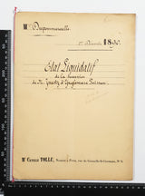 Authentic Antique French 1890 Notaire Document - BY