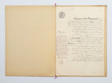 Authentic Antique French 1890 Notaire Document - BY