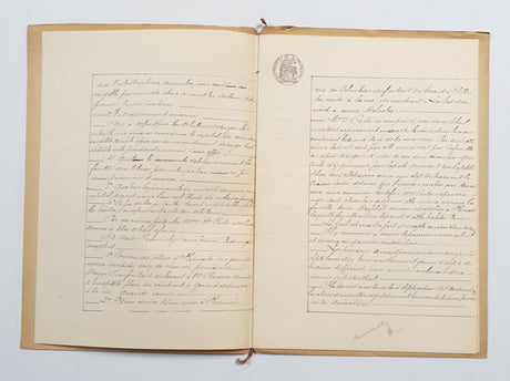 Authentic Antique French 1888 Notaire Document - BZ