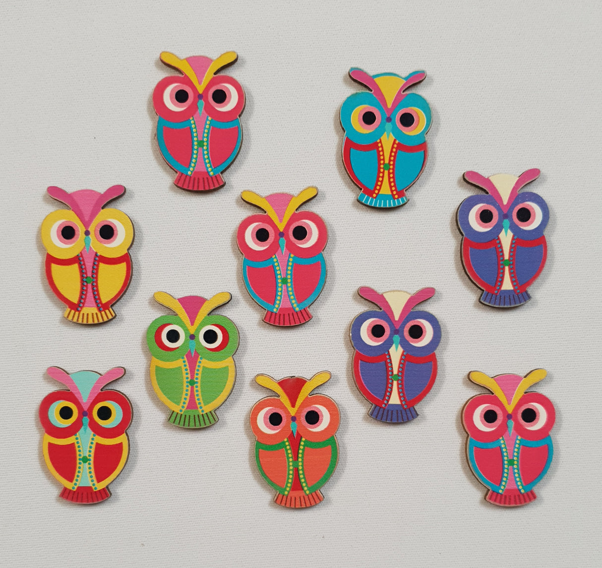 Wooden Owls - Set of 10