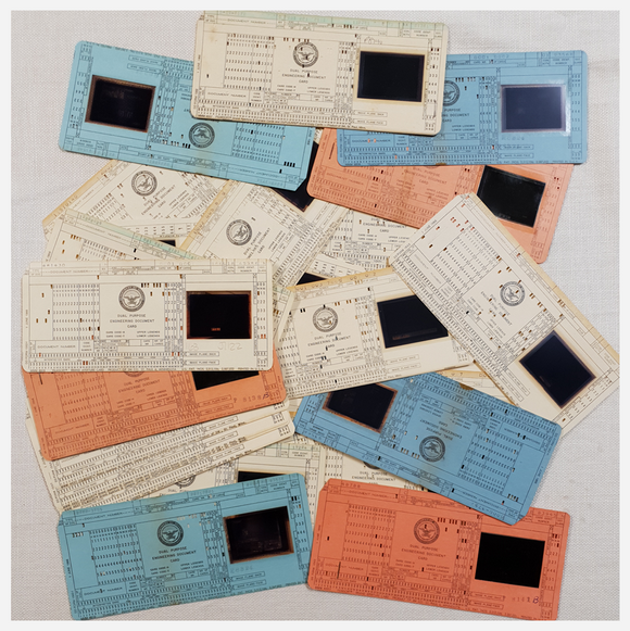 Vintage Microfilm Punch Cards - Set of 20