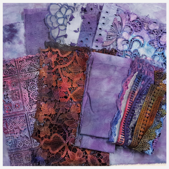 Hand dyed Fabric and Lace Pack - CR
